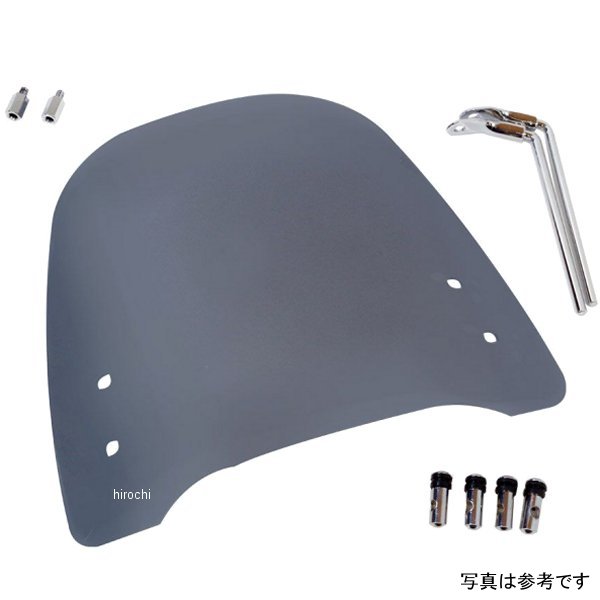 原付用 汎用ウインドスクリーン WS-04G スモーク 10mm正逆ネジ各2個アダプター付き