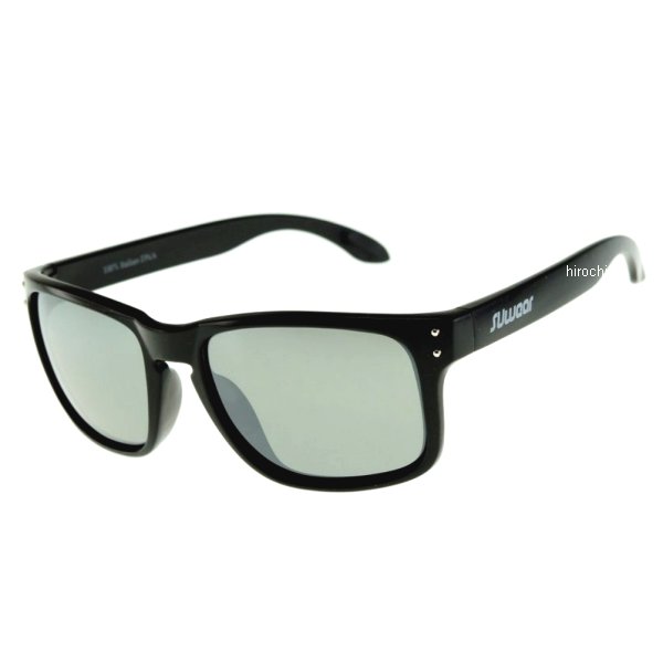 サングラス 黒 フリーサイズ 偏光グレーミラー