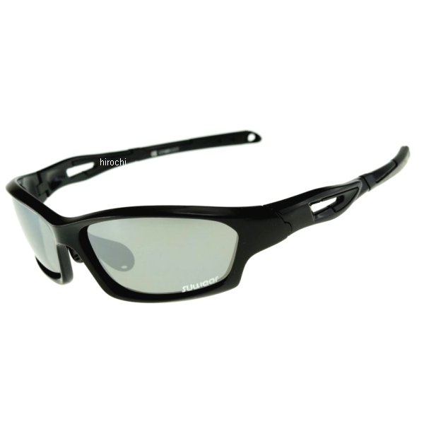 サングラス 黒 フリーサイズ 偏光グレーミラー