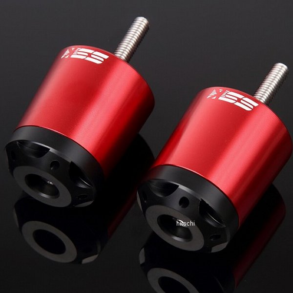 アルミハンドルバーエンド タイプA ホンダ 半月型 赤