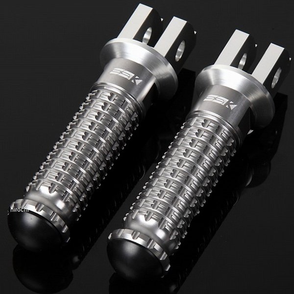 アルミ削り出しステップ スタンダードタイプ ライダー用 シルバー/チタン