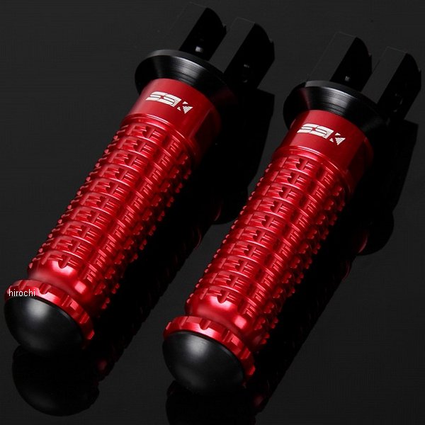 アルミ削り出しステップ スタンダードタイプ ライダー用 黒/赤