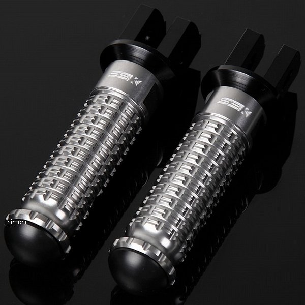 アルミ削り出しステップ スタンダードタイプ ライダー用 黒/チタン