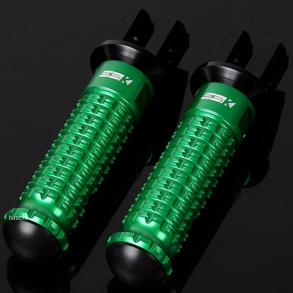 アルミ削り出しステップ スタンダードタイプ ライダー用 黒/緑