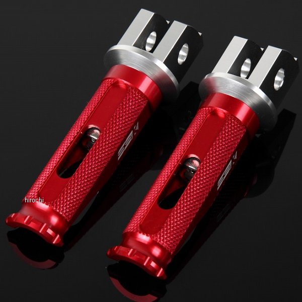 アルミ削り出しタンデムステップ レーシングタイプ パッセンジャー用 シルバー/赤