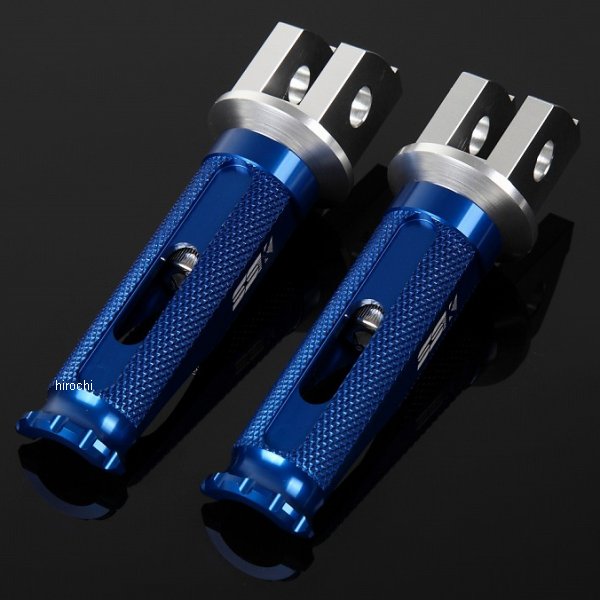 アルミ削り出しステップ レーシングタイプ ライダー用 シルバー/青