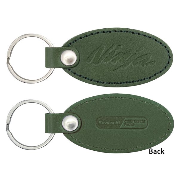 ジュウロクホウイ カワサキ Ninjaブランドエンブレム 国産レザーキーホルダー