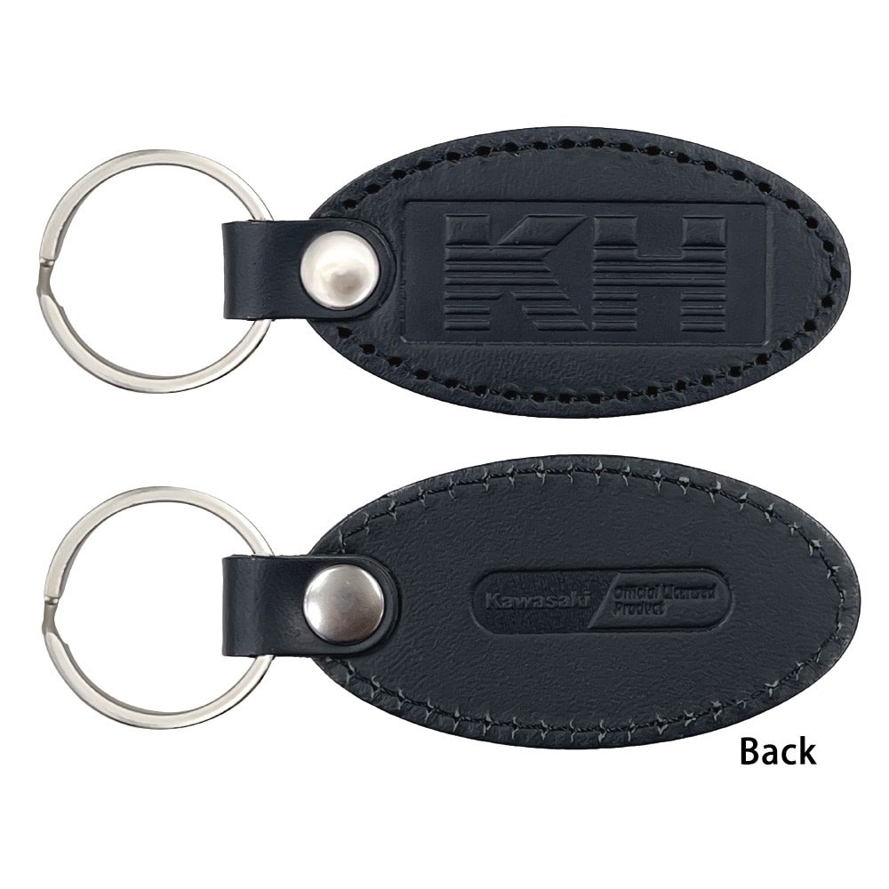 ジュウロクホウイ カワサキ KH400エンブレム 国産レザーキーホルダー