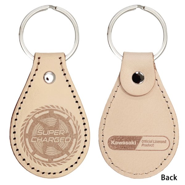 ジュウロクホウイ カワサキ Ninja H2 CARBONエンブレム国産レザーキーホルダー