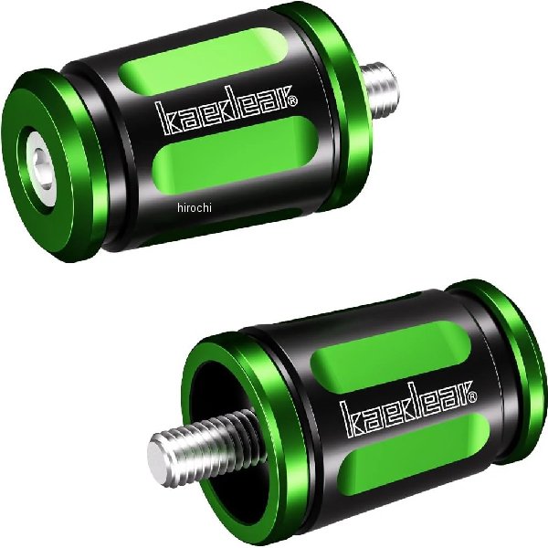 可変バーエンド ホンダ、ヤマハ、スズキ、M6 グリーンブラック