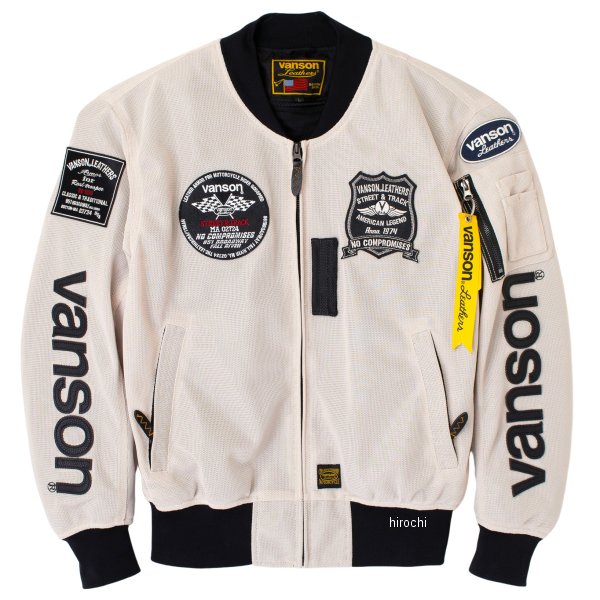 春夏モデル メッシュMA-1ジャケット アイボリー/黒 Lサイズ