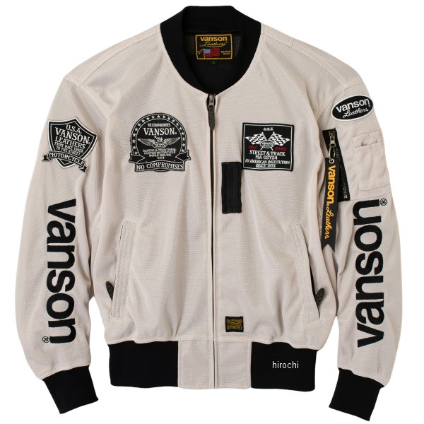 春夏モデル メッシュMA-1ジャケット アイボリー/黒 Lサイズ