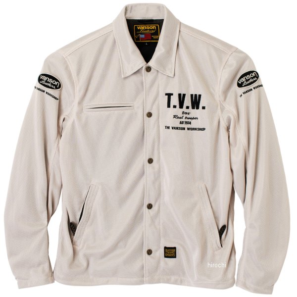 春夏モデル メッシュコーチジャケット アイボリー/黒 Lサイズ