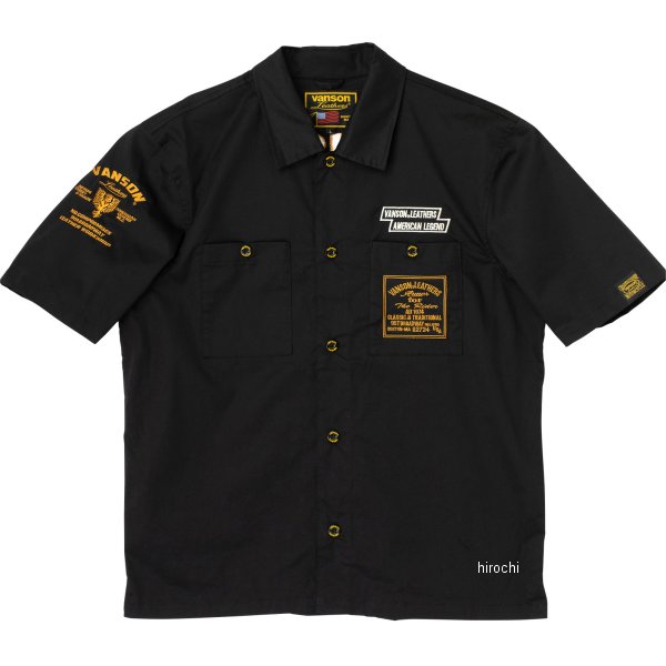 春夏モデル ワークシャツ 黒/イエロー 3XLサイズ