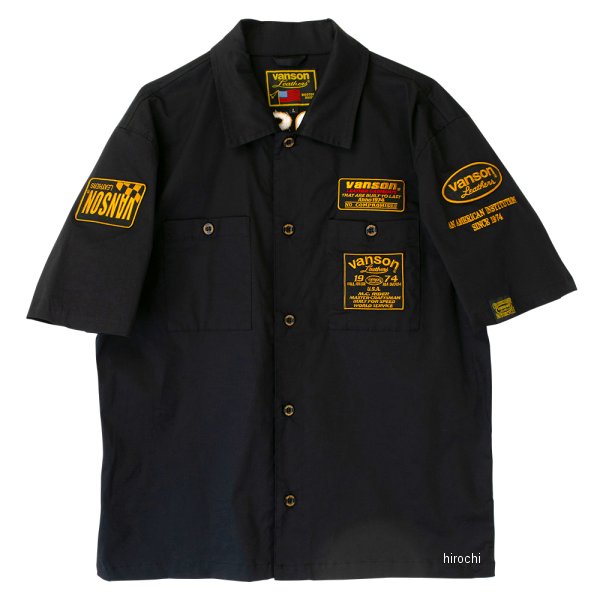 2025年春夏モデル ワークシャツ 黒/黄 2XLサイズ