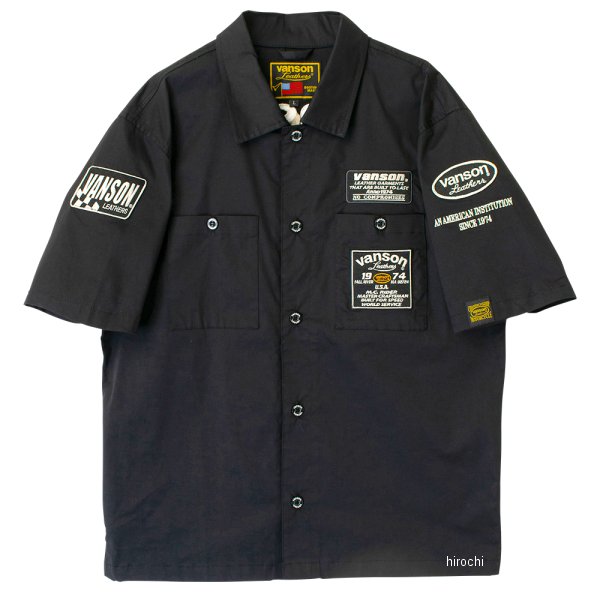 2025年春夏モデル ワークシャツ 黒/アイボリー Lサイズ