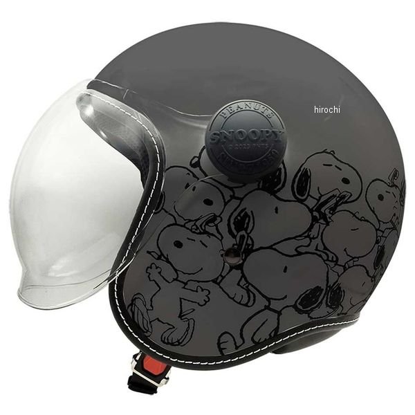 SNOOPY CARNIVAL スヌーピー カーニバル シールド付 ジェットヘルメット グレー マット SM