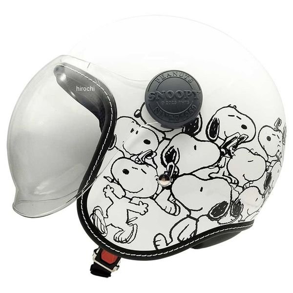 SNOOPY CARNIVAL スヌーピー カーニバル シールド付 ジェットヘルメット ホワイト 光沢あり SM