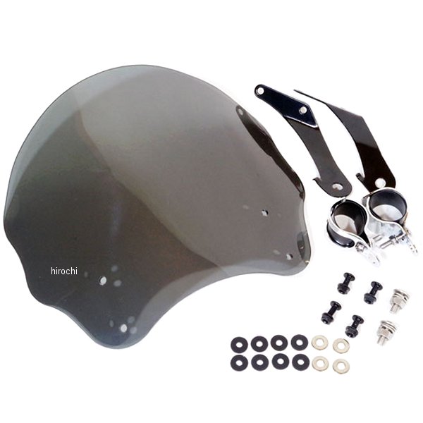 汎用中型メーターバイザー 取り付けバンド付き スモーク