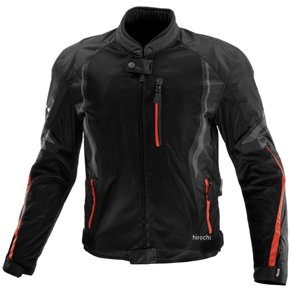 春夏モデル プロテクトハーフメッシュジャケット 黒/赤 Lサイズ