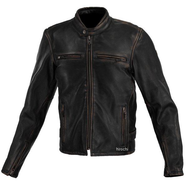 春夏モデル シングルライダースレザージャケット ビンテージブラック 3XLサイズ