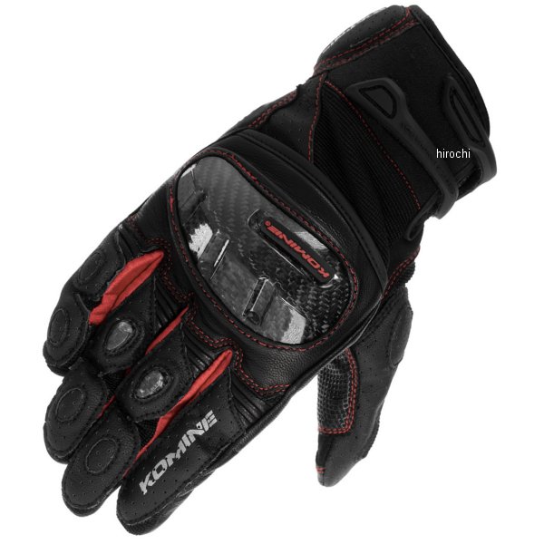 春夏モデル プロテクトレザーメッシュグローブ グレン 黒/赤 3XLサイズ