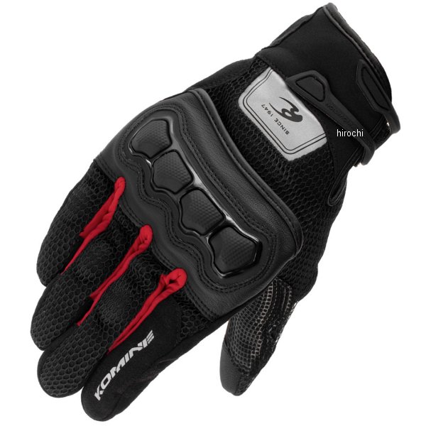 春夏モデル プロテクト3Dメッシュグローブ 黒/赤 Mサイズ