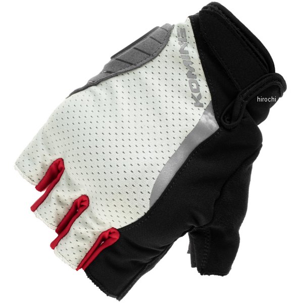 春夏モデル プロテクトフィンガーレスメッシュグローブ ライトグレー/黒 Mサイズ