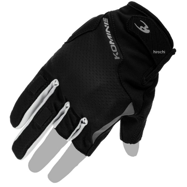 春夏モデル プロテクト3フィンガーレスメッシュグローブ ライトグレー/黒 Lサイズ