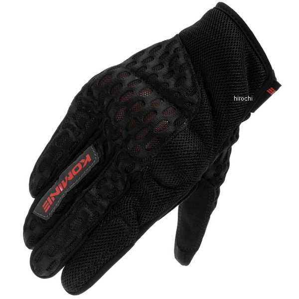 春夏モデル プロテクトクーリングメッシュグローブ 黒/赤 XLサイズ