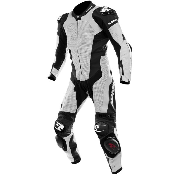春夏モデル レーシングレザースーツ 白/黒 XLサイズ