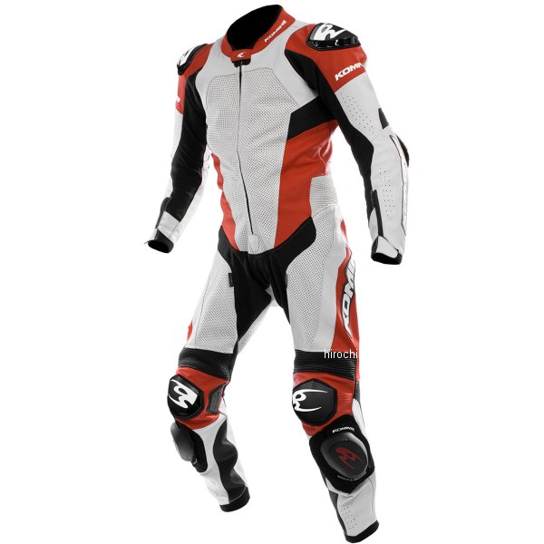 春夏モデル レーシングレザースーツ 白/赤 3XLサイズ