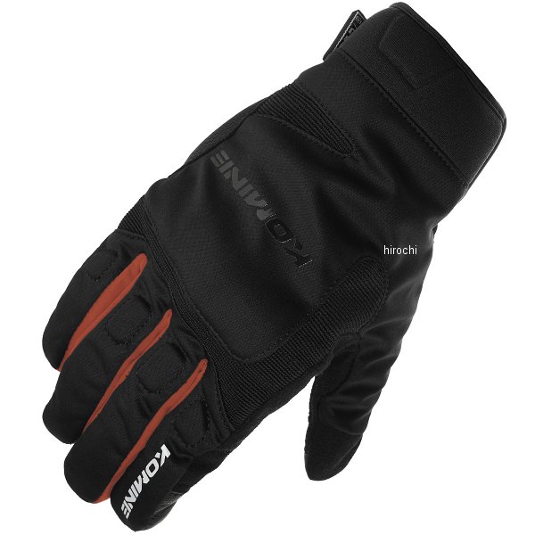 KOMINE 秋冬モデル プロテクトウインターグローブ カルタゴ 黒/赤 2XLサイズ