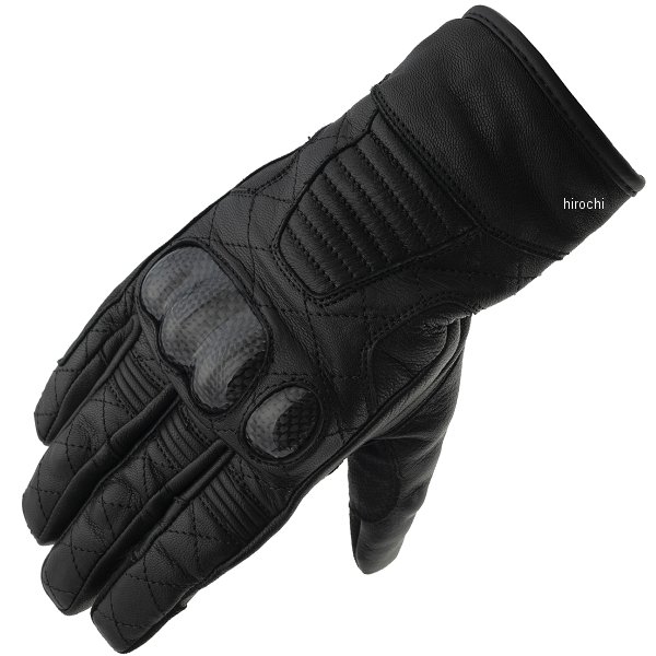 KOMINE 秋冬モデル ヴィンテージレザーカーボンウインターグローブ 黒 Lサイズ