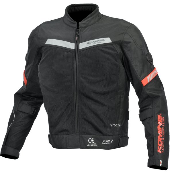 KOMINE 春夏モデル プロテクトハーフメッシュジャケット ブラックレッド Mサイズ