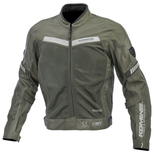 KOMINE 春夏モデル プロテクトハーフメッシュジャケット オリーブ XLサイズ