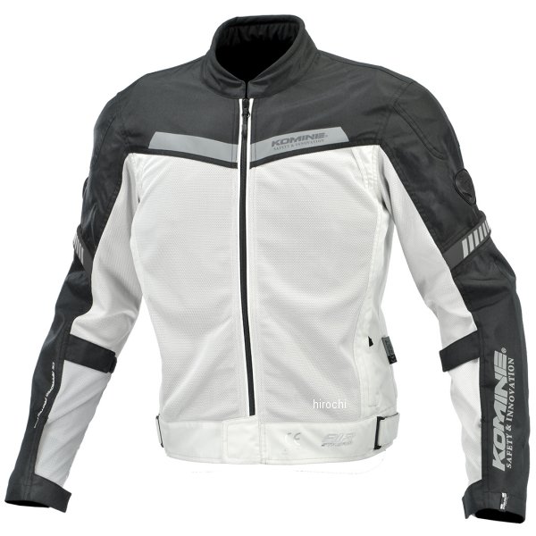 KOMINE 春夏モデル プロテクトハーフメッシュジャケット ライトグレー ブラック XLサイズ