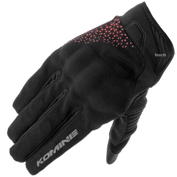 KOMINE 春夏モデル プロテクトメッシュグローブ ブレイブ ブラックデルタレッド XLサイズ