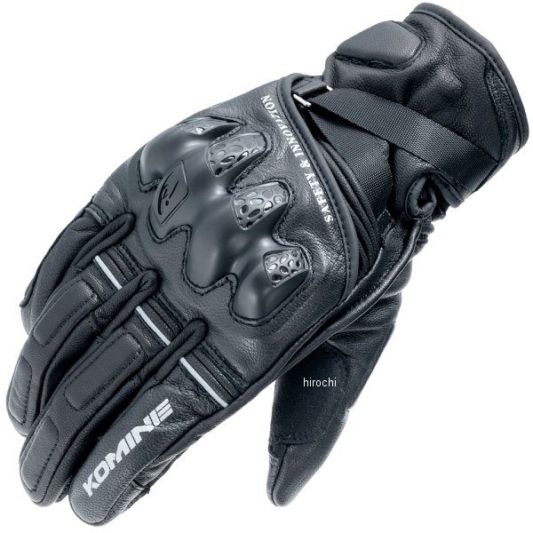 KOMINE 秋冬モデル レザープロテクトウォームグローブHG 黒 XLサイズ