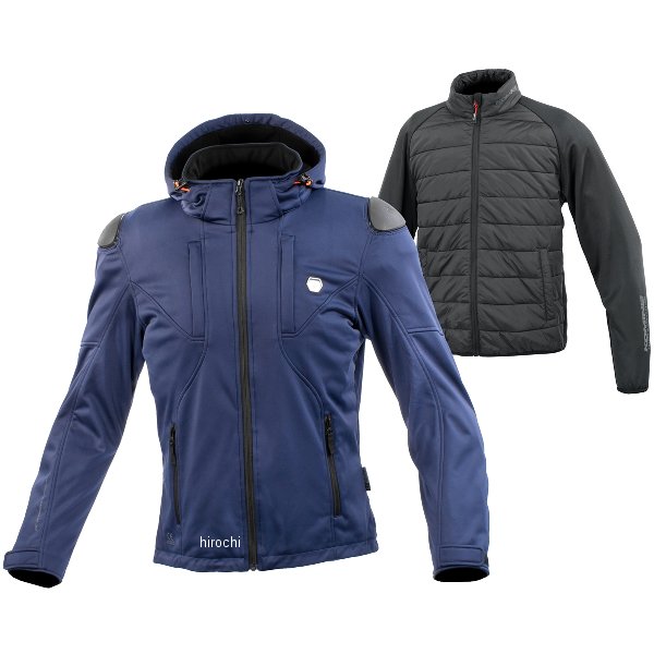KOMINE 秋冬モデル ハイプロテクトソフトシェルシステムパーカセット ネイビー Sサイズ