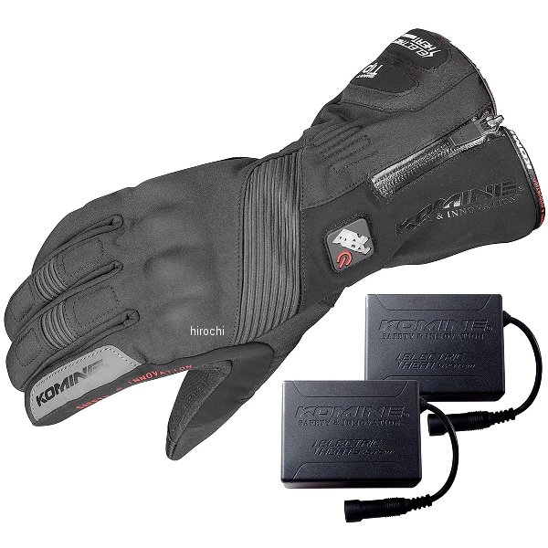 KOMINE 秋冬モデル エレクトリックヒートグローブ カシウス セット 黒 2XLサイズ