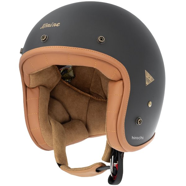 KOMINE ヘリテージレザージェットヘルメット マットブラック Mサイズ