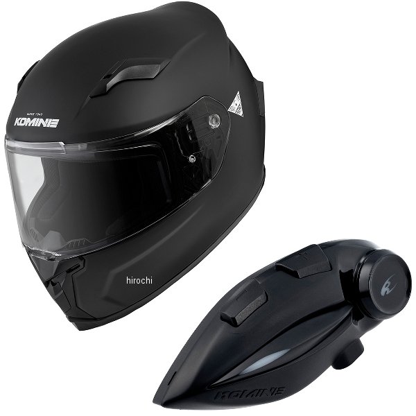 HK-170+i  KOMINE フルフェイスヘルメット&モーターサイクルインターカム マットブラック Mサイズ