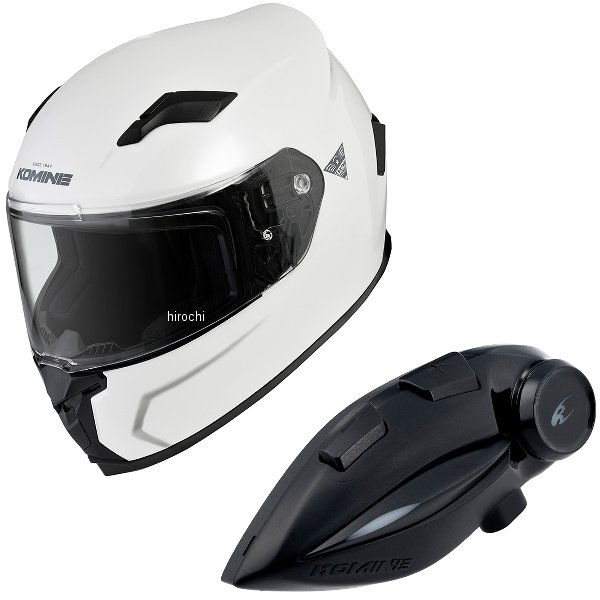HK-170+i  KOMINE フルフェイスヘルメット&モーターサイクルインターカム パールホワイト XLサイズ