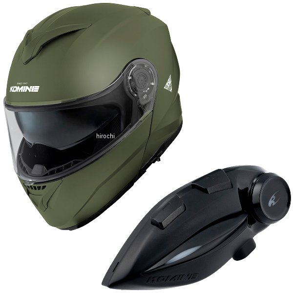 HK-171+i  KOMINE フルフェイスヘルメット&モーターサイクルインターカム オリーブ XLサイズ