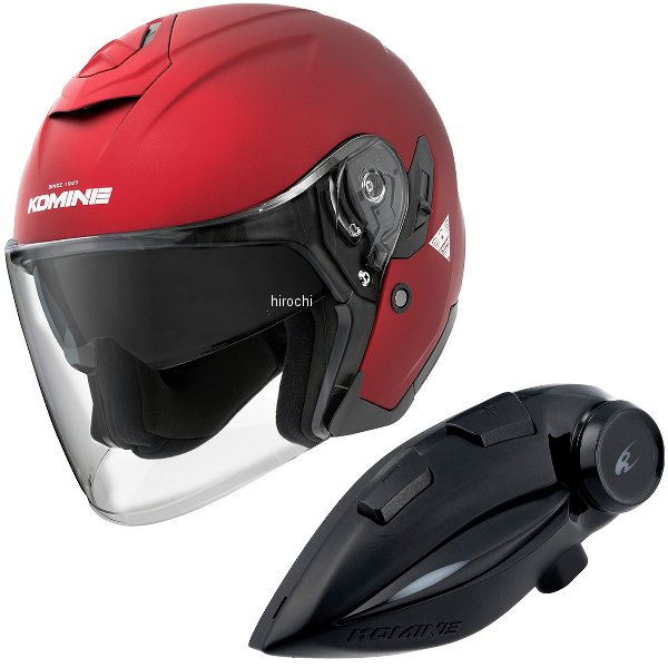 HK-172+i  KOMINE フルフェイスヘルメット&モーターサイクルインターカム マットメタルレッド Lサイズ
