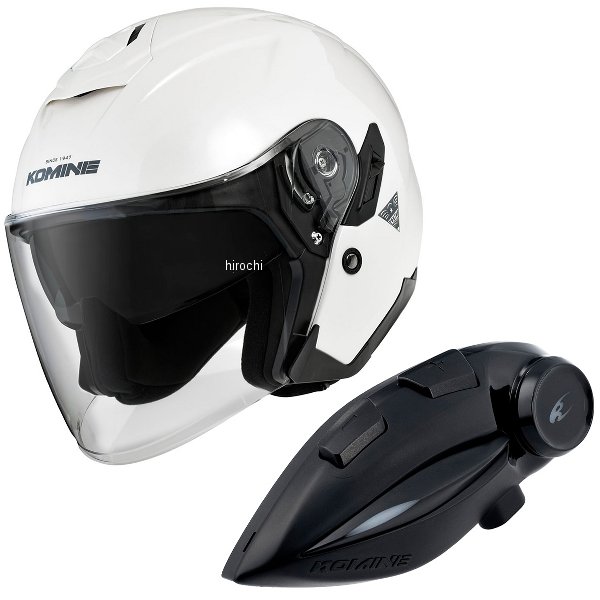 HK-172+i  KOMINE フルフェイスヘルメット&モーターサイクルインターカム パールホワイト XLサイズ