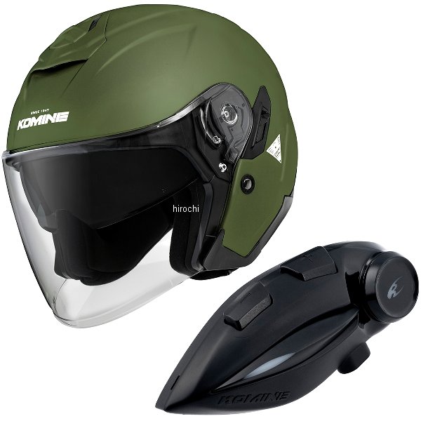 HK-172+i  KOMINE フルフェイスヘルメット&モーターサイクルインターカム オリーブ Lサイズ