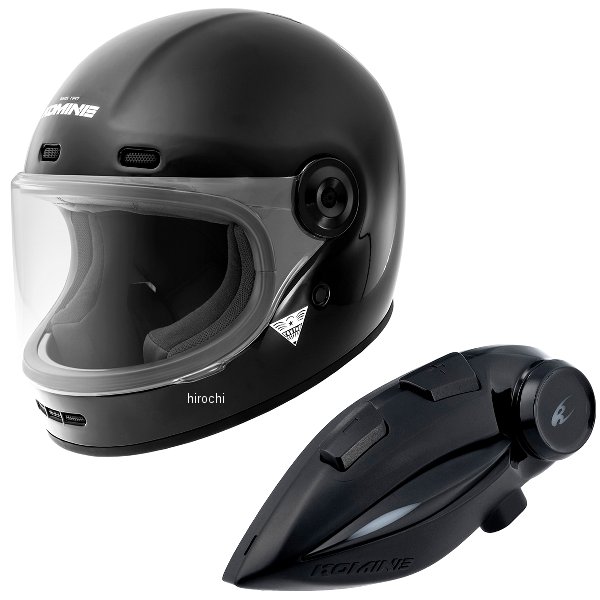 HK-190+i  KOMINE フルフェイスヘルメット&モーターサイクルインターカム グロスブラック Lサイズ