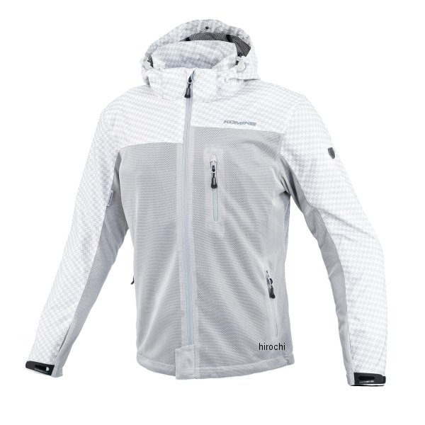 JK-1143  KOMINE 春夏モデル プロテクトメッシュパーカ テン K Chidori シルバー Sサイズ
